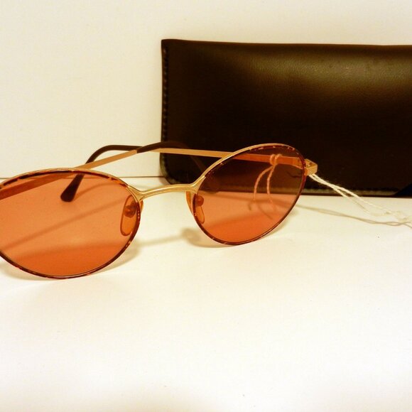 Giorgio Armani Accessories - Giorgio Armani 129 759 Antique Gold Metal Brown Tortoise Oval Sunglasses 3425